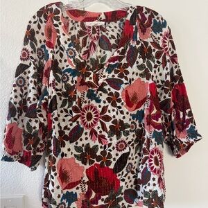 Floral V-Neck Women’s Top in Multi